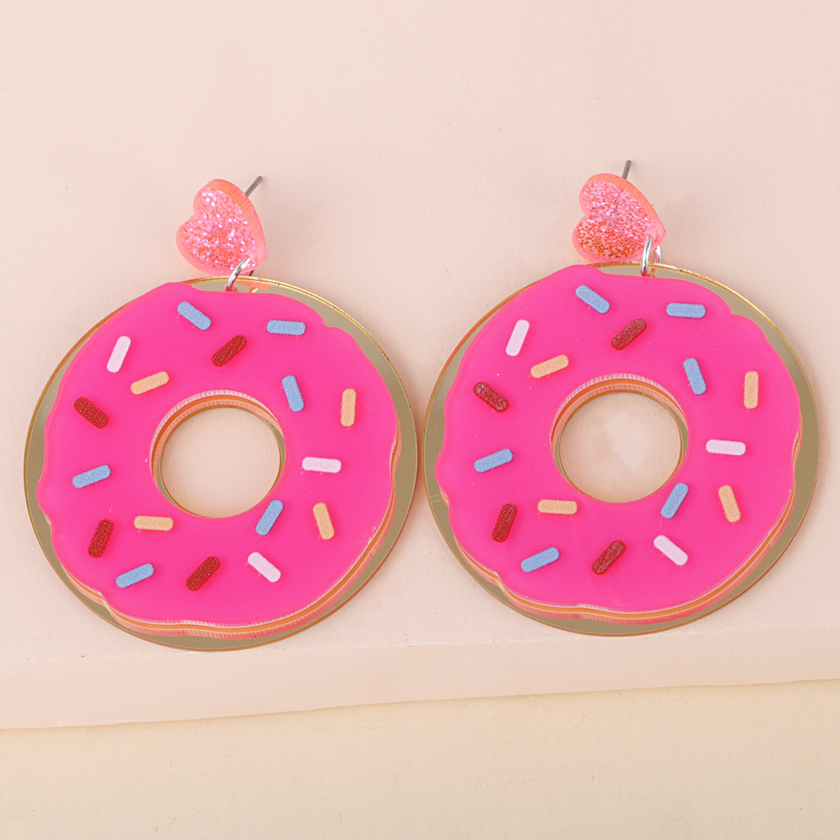 Pendientes Largos Exagerados De Donut Food display picture 3