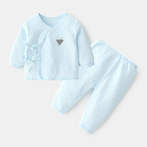Newborn baby underwear set, pure cotton spring and autumn clothes, two-piece set, split baby autumn clothes, newborn monk suit