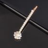 Woven hair accessory handmade, hairgrip from pearl with bow, hairpins, Korean style, internet celebrity, simple and elegant design