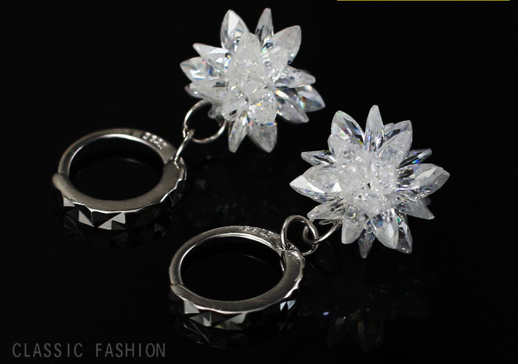 925 pendientes de plata esterlina al por mayor elegante simple coche flor pendientes de las mujeres de estilo coreano de moda todos los partidos pendientes de plata esterlina