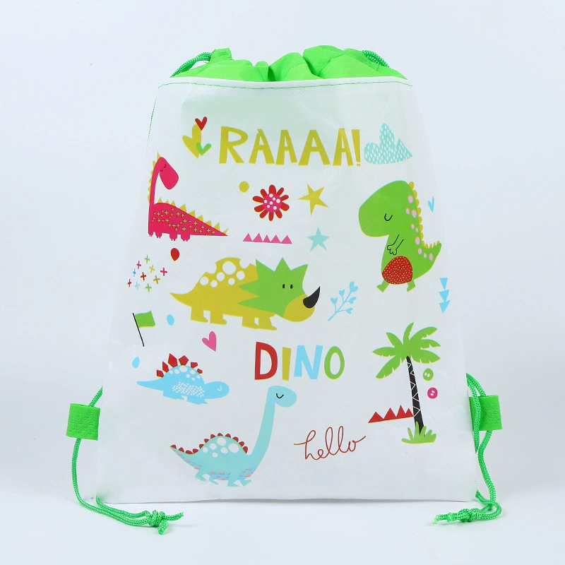 Drawstring Backpack Cartoon Storage Bag, Non-woven Double-Sided Pocket, 34×27 cm