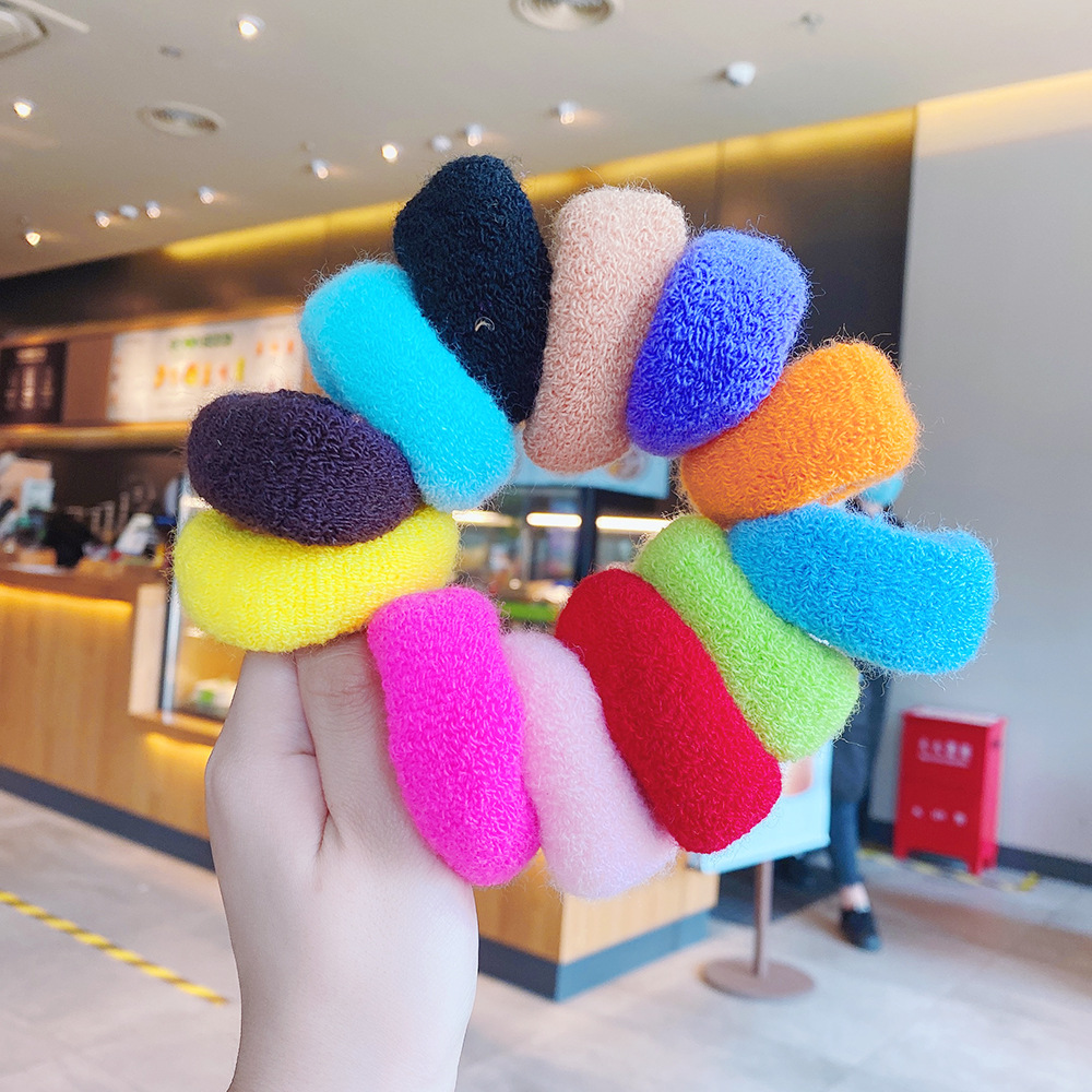 Candy Color High Elastic Hair Rope Simple Thick Intestine Hair Towel Ring Head Rope Headband display picture 1