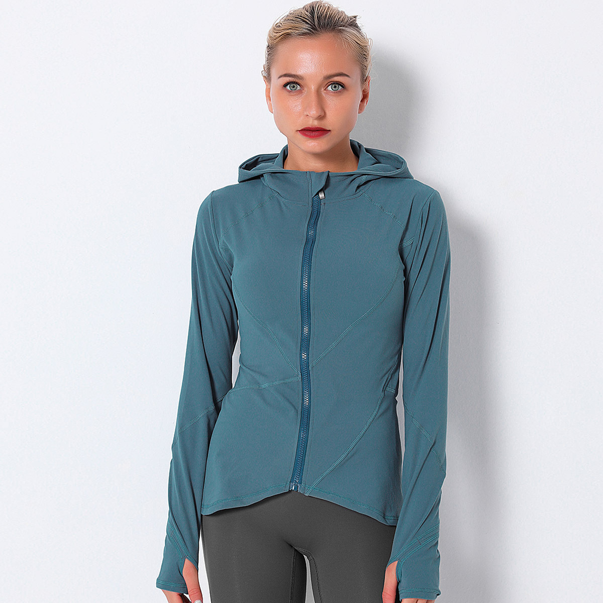 fall/winter zipper quick-drying fitness long sleeves yoga top  NSNS10663