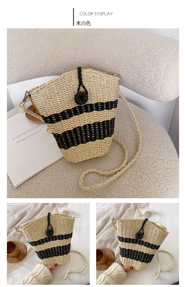 2021 Summer Straw Woven Messenger Bag Fashion Seaside Vacation Beach Bag display picture 16