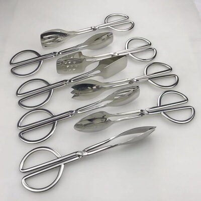 食品夹厂家直销 无磁剪刀食品夹 自助餐夹 多用途厨房小工具|ms