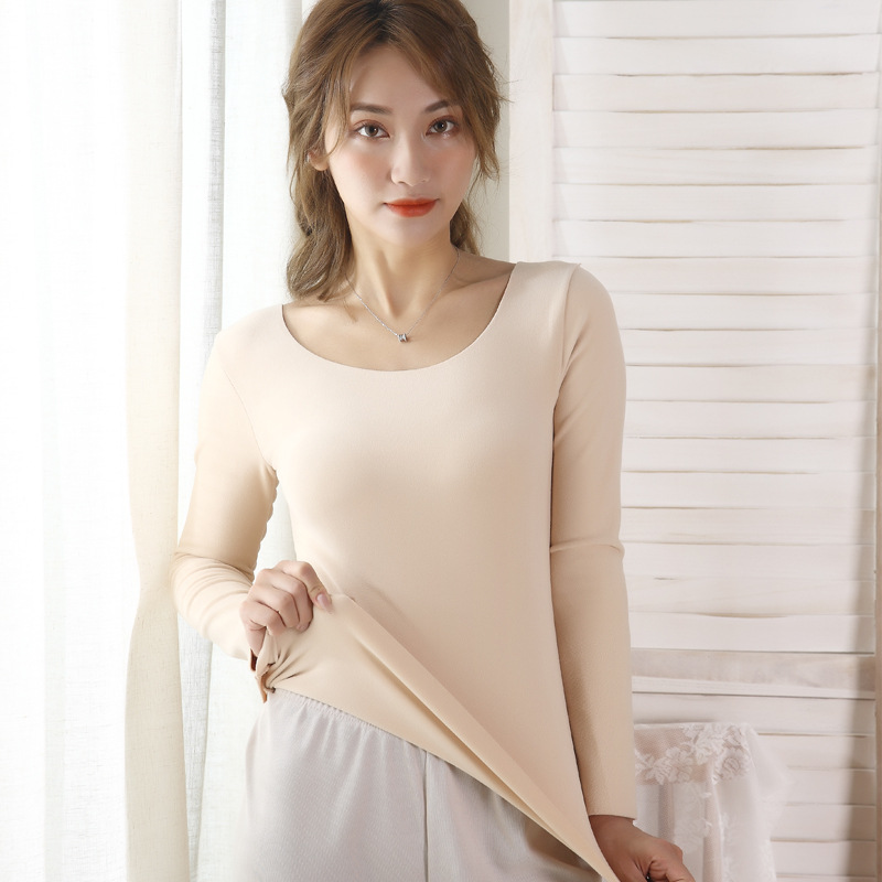 保暖内衣女大码女神衣长袖保暖衣加绒加厚打底衫女秋冬保暖背心女