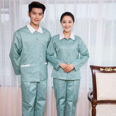 Chef overalls Hotel work clothes cotton cleaning clothes PA Hotel hospital environmental sanitation property cleaning aunt long sleeve clothes