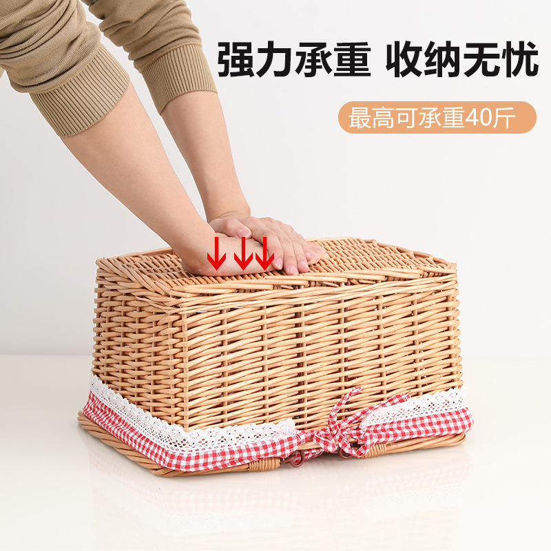 Cesta de almacenamiento directo de fábrica cocina cesta de almacenamiento de verduras cesta portátil cesta rectangular cesta de almacenamiento de ratán