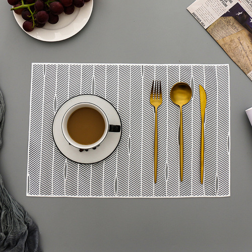New Rectangle PVC Table Mat, Refined Western-style Dining Mat, Heat-resistant Modern Minimalist Ins Cup Mat, Nordic-style Dining Table Mat