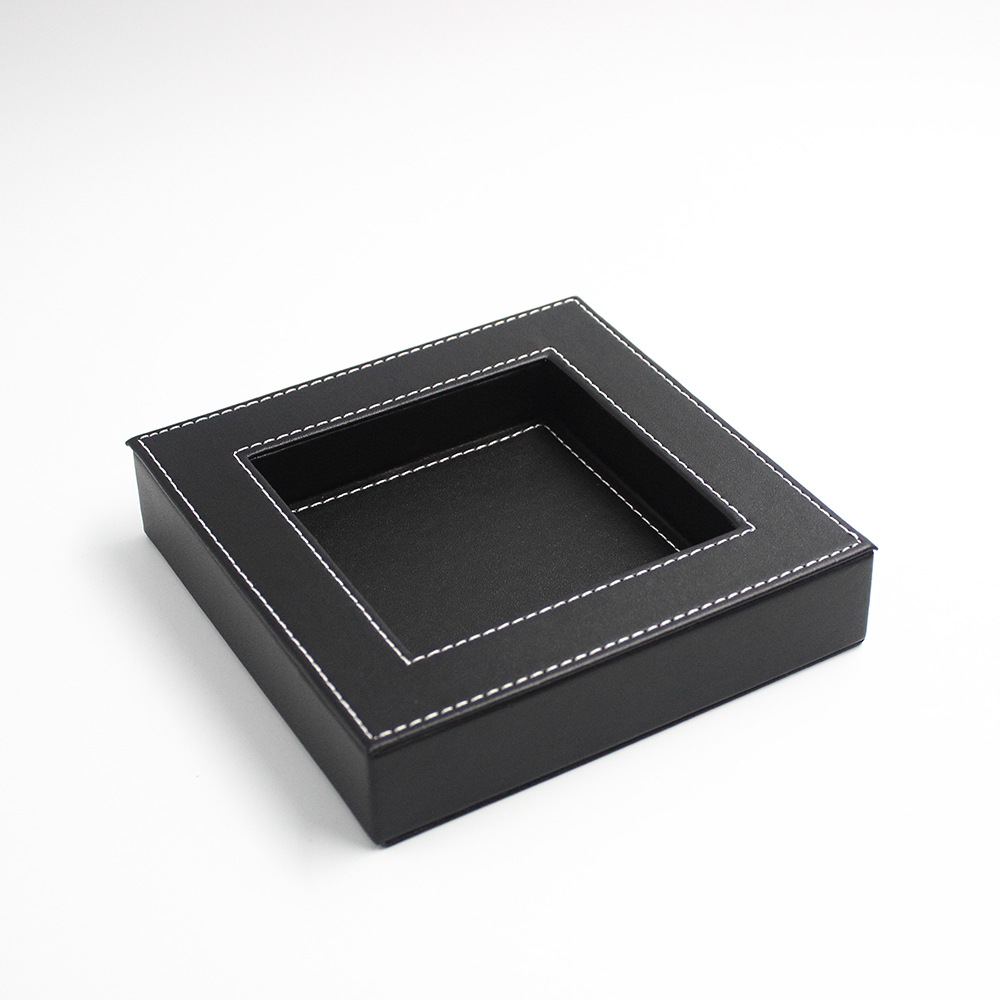 (2개) 가죽 장식 패션 재떨이 창조적 인 성격 스몰 사이즈 유리 크리스탈 재떨이 사무용품 선물 도매