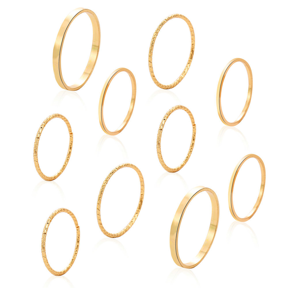 Alloy Creative Simple Retro Ten-piece Joint Ring Set display picture 4