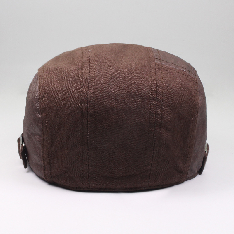 Neuer Spleiß-Baskenmütze für Herren aus Baumwolle im Freien, Sonnenschutz, Entenschnabel, Maler, lässiger Vorwärtshut-Trend_voghion.com