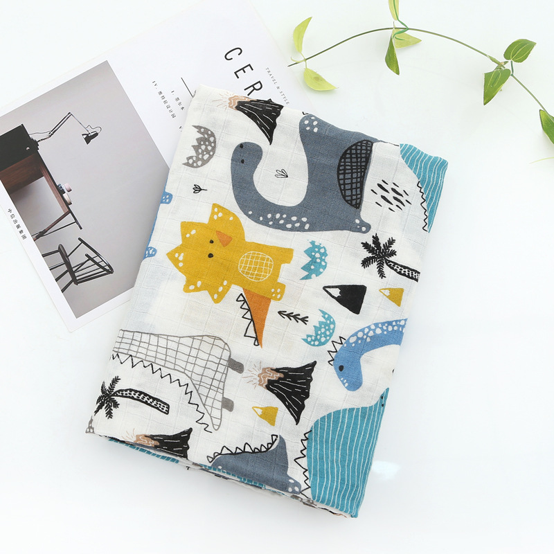 竹棉婴儿包巾muslin Bamboo竹纤维婴儿包巾i新生儿抱被襁褓推车毯