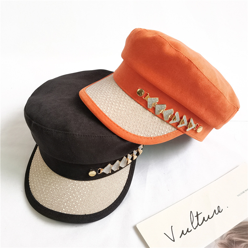 Nuevo Verano Coreano Salvaje Invierno Pato Lengua Sombrero Boina Sombrero Octogonal Para Mujer display picture 3