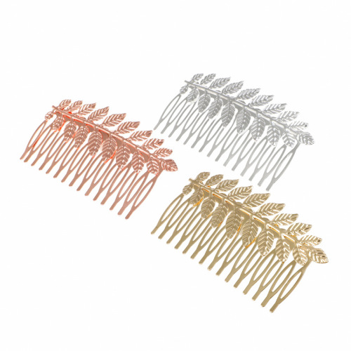 Ka Zhu Tong leaf hair comb insert comb European and American Baroque bridal hair accessories headdress birthday gift manufacturer direct sale
