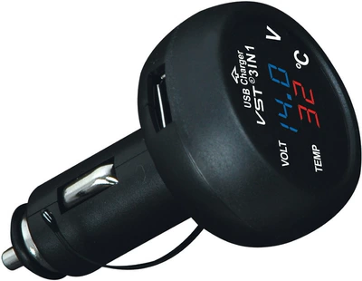 with voltmeter and thermometer — Mobil şarj cihazları