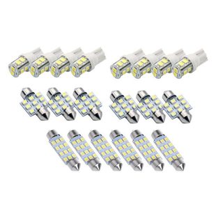 Car LED combination suit 20PCS T10 width light double tip reading lamp license plate light indoor lamp