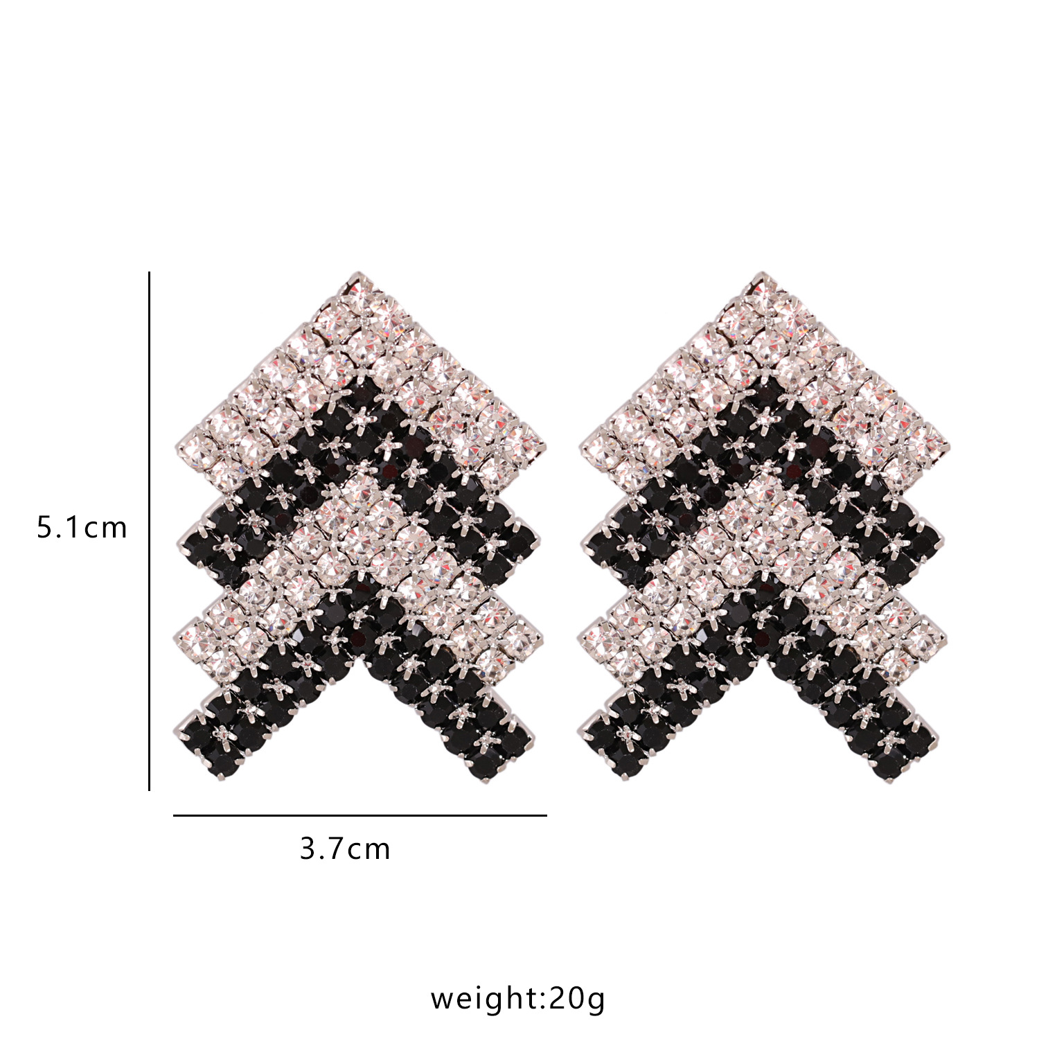 V-shaped Diamond Earrings display picture 1