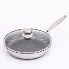 Honeycomb Full Screen Flat Pan Non-stick Wok Cooking Pot Household 304 Stainless Steel Wok Gift Pot Wholesale
