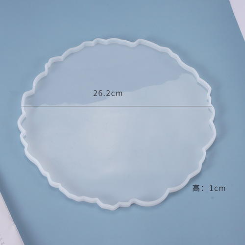 Poppy diy crystal glue mold round lace table coaster desktop ornament fruit plate silicone mold