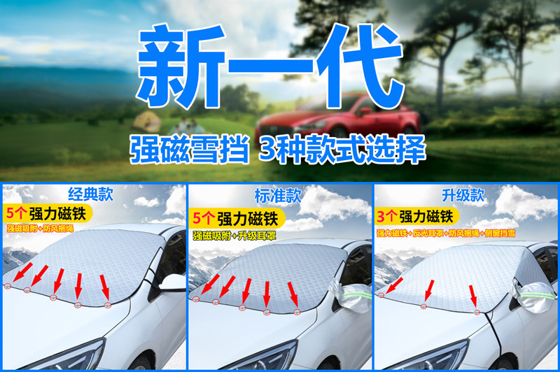 Cross-border [Upgraded] Car Snow and Frost Shield, Car Sunshade, Sun Visor, Thickened Snow Shield, Snow Protection Cover