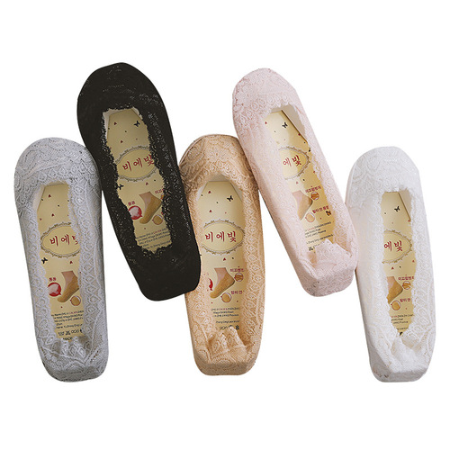 Boat socks, women's silicone non-slip socks, cotton bottom women's socks, retro lace boat socks, shallow mouth invisible socks wholesale