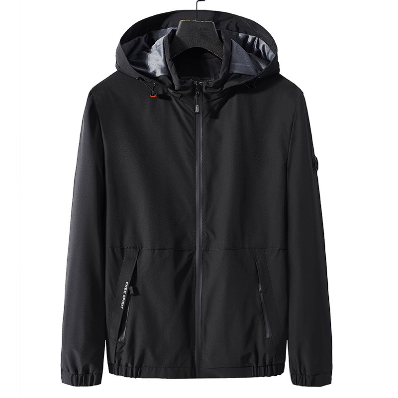 Chaqueta casual transfronteriza para hombres al por mayor primavera y otoño delgada y suelta con capucha de mediana edad de secado rápido abrigo de papá