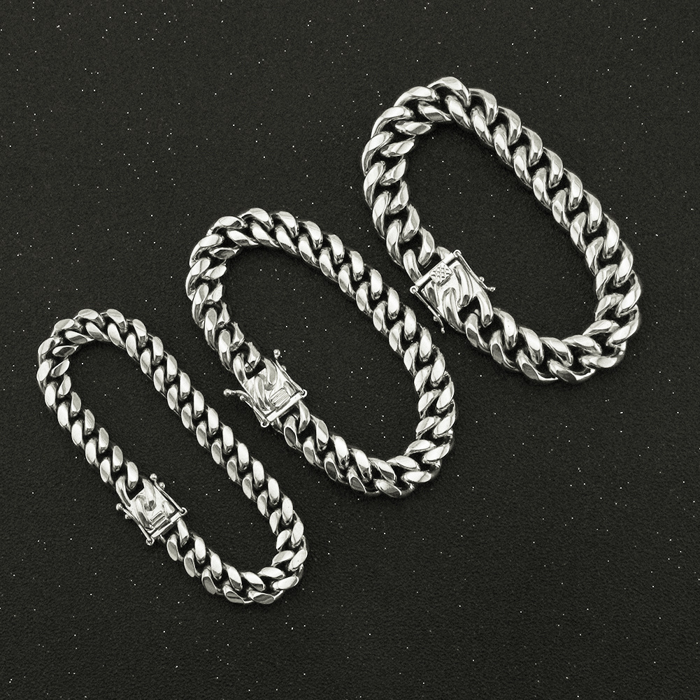 304 Stainless Steel Chain Material Fashion Geometric Stainless Steel Plating No Inlaid Men'S Bracelets Men's Chain Bracelets