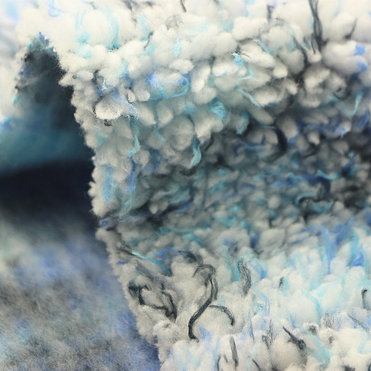 针织纬编双面七彩段彩锻彩羊羔绒梳棉绒舒棉绒布浴袍睡衣毛毯面料