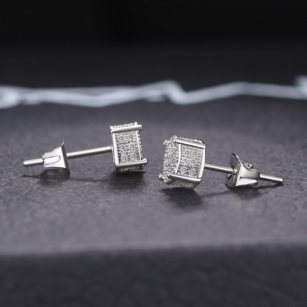 Fashion Geometric Copper Plating Zircon Ear Studs 1 Pair display picture 7