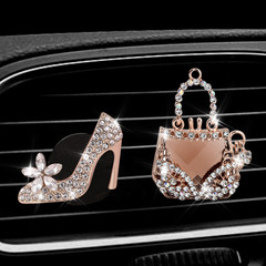 Diamond-encrusted bag car air outlet aromatherapy creative cross-border car perfume clip car interior accessories decorative clip ornaments