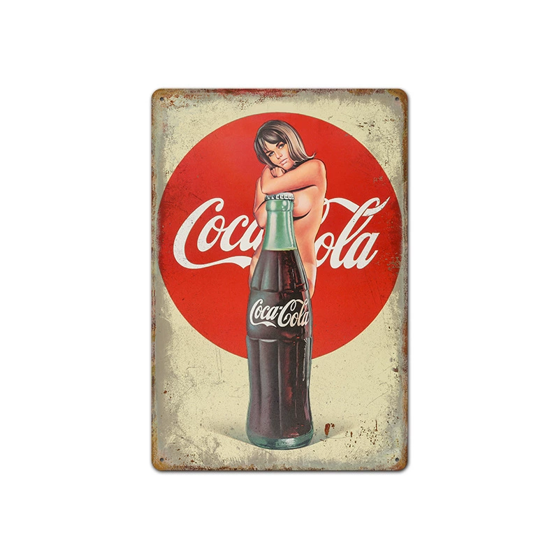 Безрамочная металлическая вывеска (Coca-Cola) ретро рекламный плакат, 20×30 см, винтажное декоративное украшение