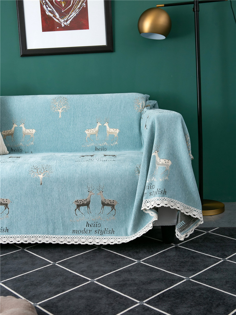 Thickened Chenille Full-cover With Deer Pattern, Non-slip, Elastic, Multi-functional, Suitable For All Seasons, Sofa_voghion.com