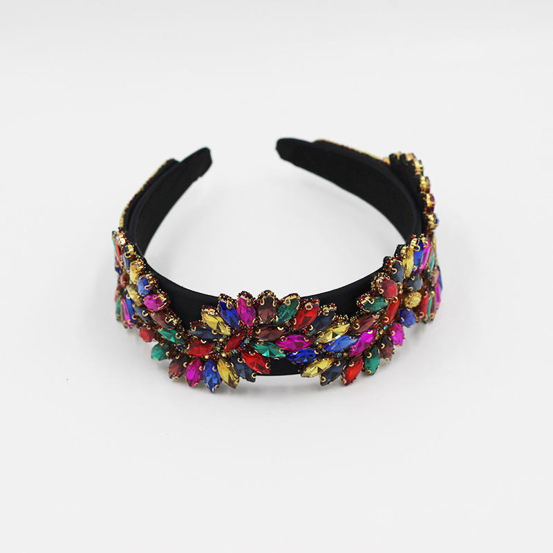 Baroque  S-shaped Inlaid Color Rhinestones  Headband display picture 2