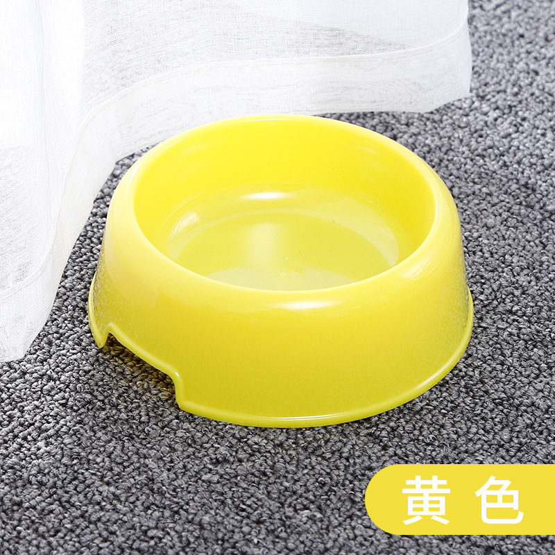 黄色质塑料宠物碗 糖果色宠物食具