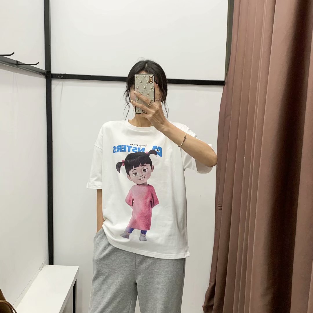 camiseta casual de manga corta con dibujo de niño NSAM6698