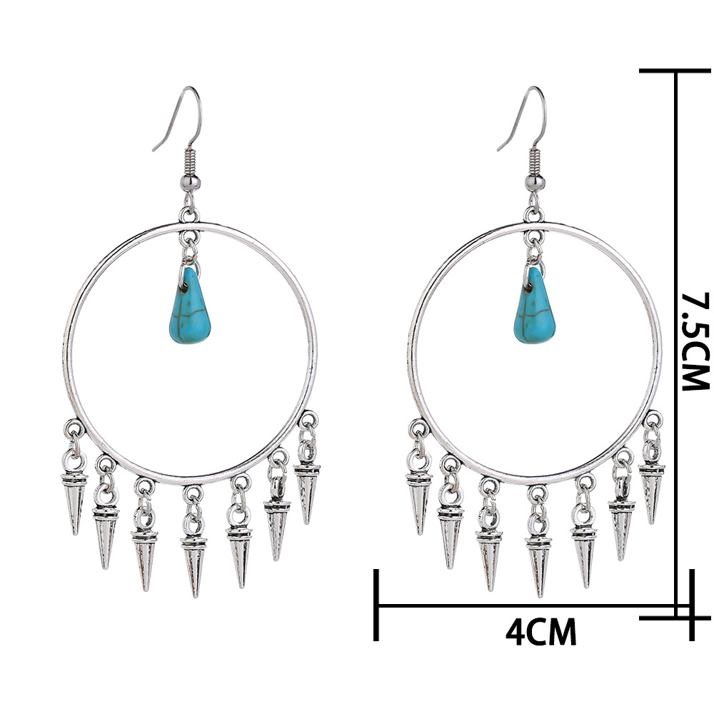 Fashion Bullet Tassel Round Earrings display picture 1