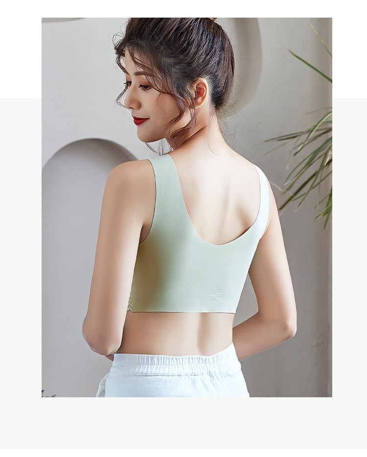 【 Enlarged and fatten up 180 pounds 】 Thai latex 4.0 scarless, frameless vest bra for women, ice silk underwear for women detail image 11