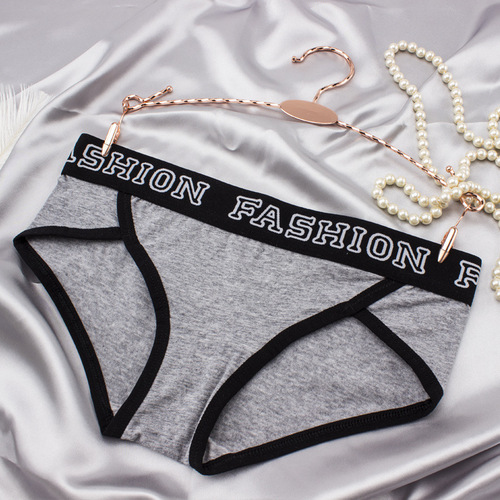 Export source: Women's sporty pocketed hipster wide triangle underwear, pure cotton, large size for plus-size MM, long-term stock available