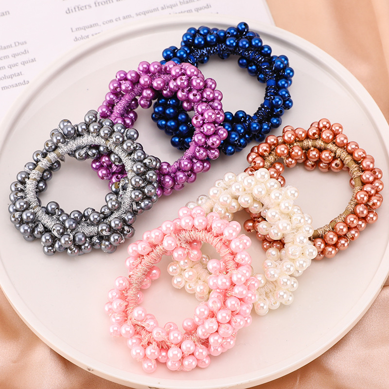20g Weight Hair Tie Hair Accessories Type Daily Occasion Geometric Pattern Retro Geometric Cloth Beaded Hair Tie