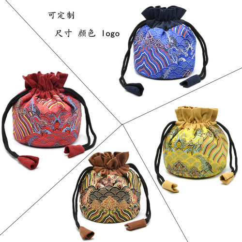 Tea set drawstring bag, tea can storage cloth bag, quick cup storage bag, Dajian lamp drawstring bag with logo