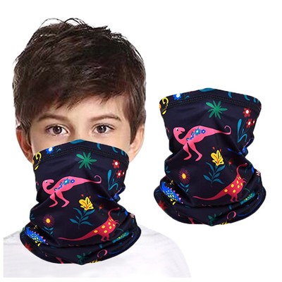 亞馬遜爆款兒童防護口罩運動騎行面罩 印花高彈圍脖頭巾魔術面巾