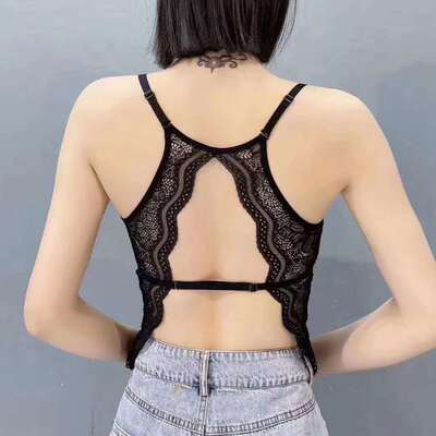 Europe station 2020 summer new pattern European goods fashion camisole sexy Lace After the split Feminine undergarment covering the chest and abdomen Bras