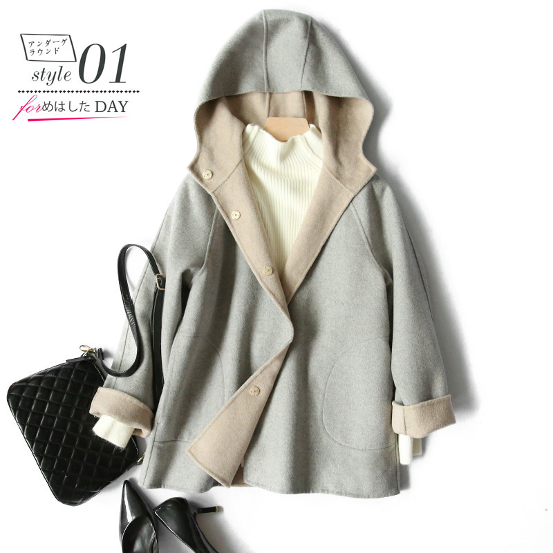 ZOJ quality double-sided woolen woolen coat female small child 2021 autumn and winter outfit female Japanese women's new product