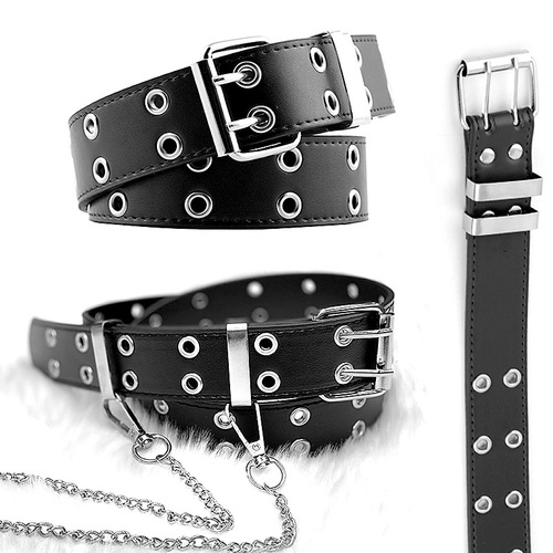European and American hip-hop punk style belt casual jeans fashion chain decorative trouser belt eyelet belt wholesale