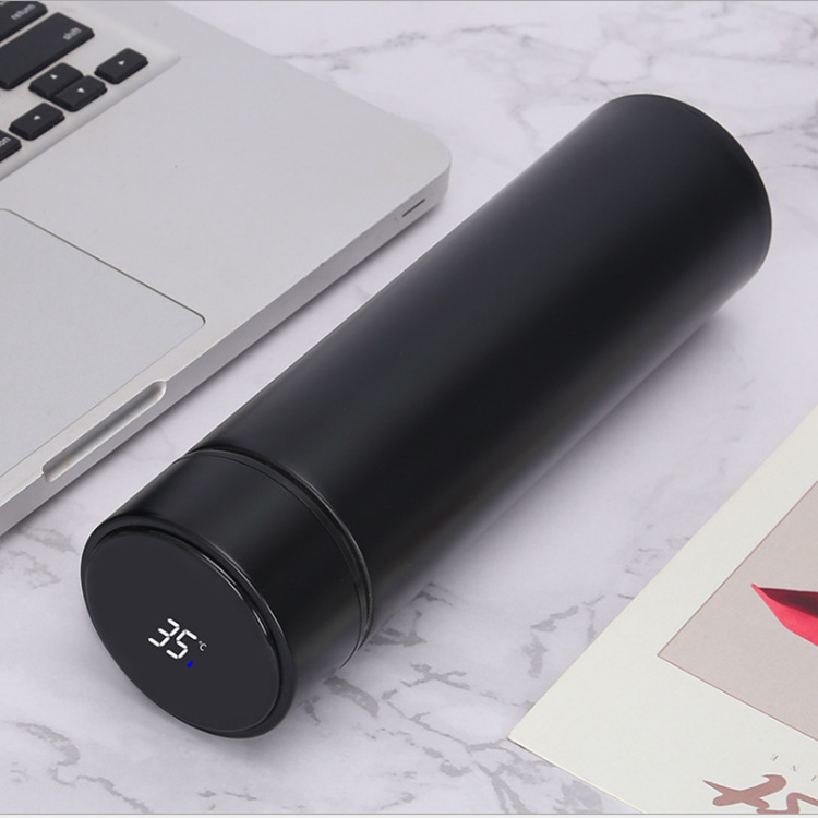 Intelligente 304 doble capa de acero inoxidable hombre temperatura de visualización taza de agua de taza de logotipo regalos comerciales al por mayor