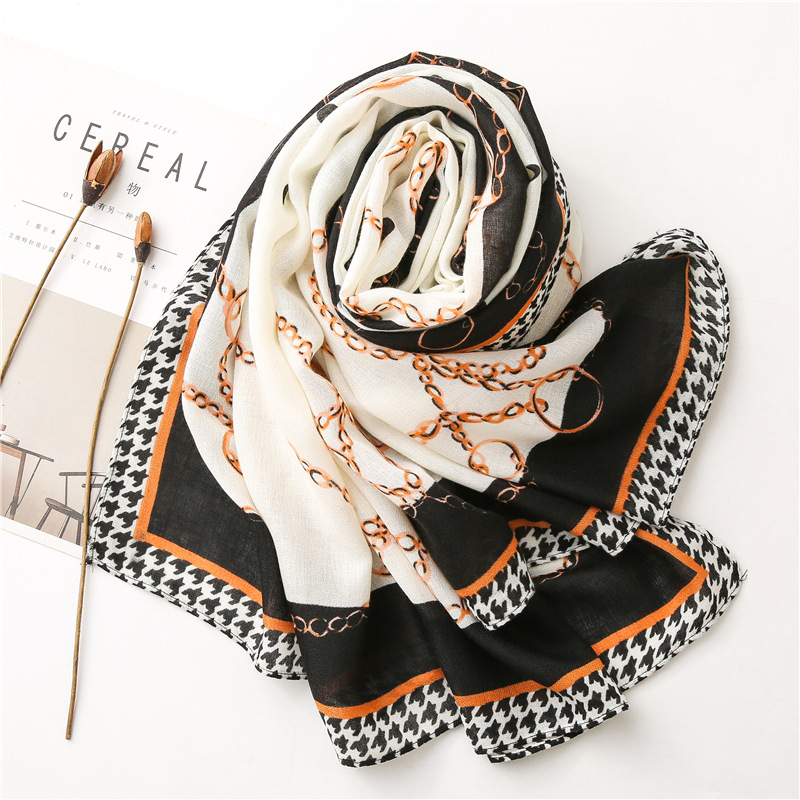 Nueva bufanda clida con estampado de algodn y lino para mujerpicture3