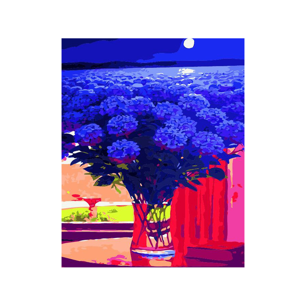 Noche ciudad DIY pintura al óleo digital fábrica al por mayor sin marco combinación apretado marco interior estilo más de 1 unidades entrega