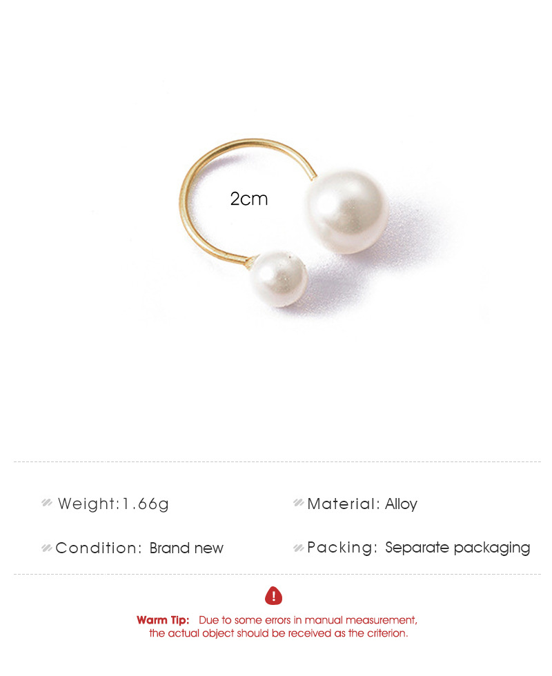 Korea Handmade Elegant Lady Style U-shaped Pearl Opening Adjustable Ring Wholesale Yiwu Suppliers China display picture 1