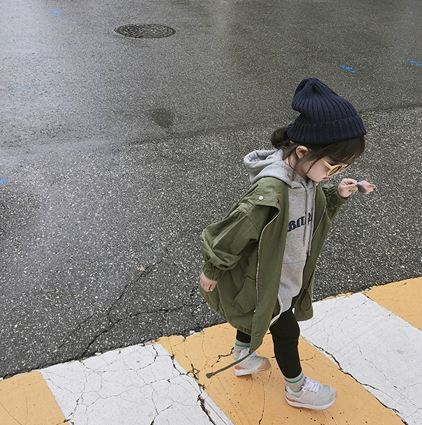 Jacket, autumn trench coat, Korean style, children's clothing